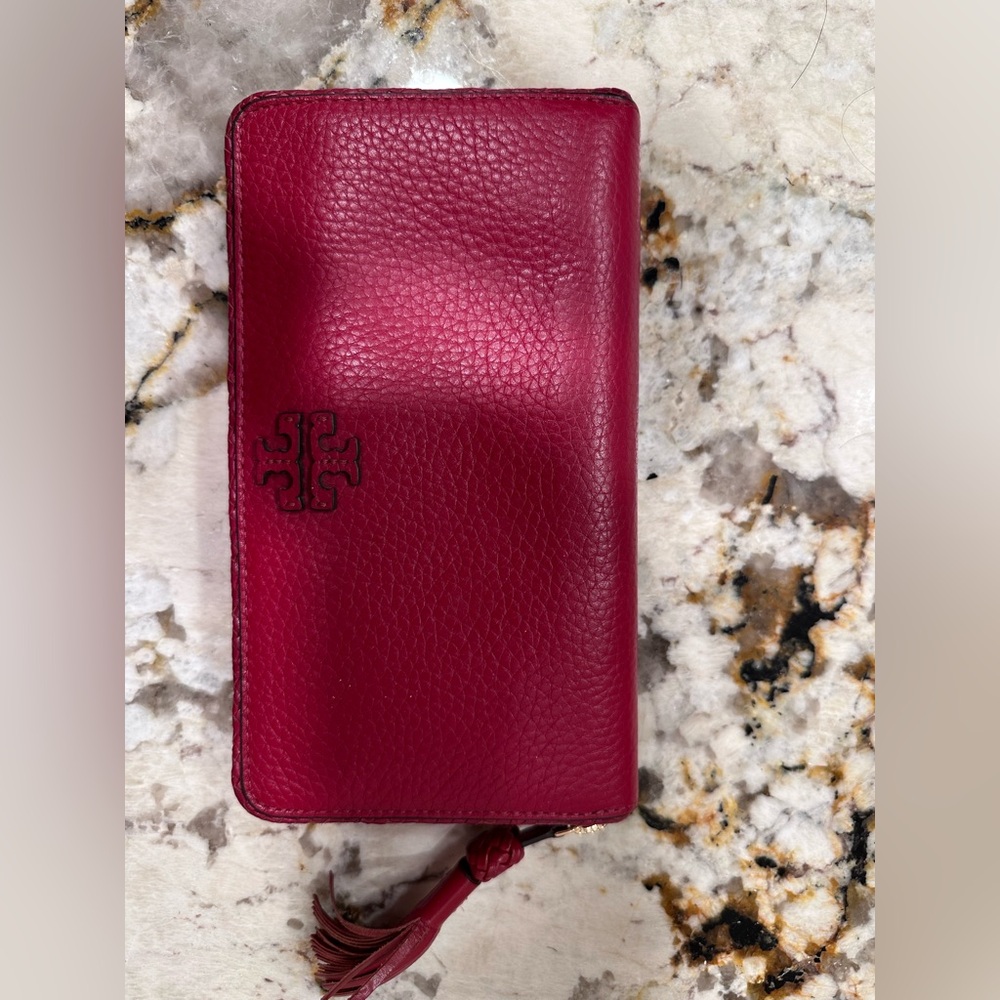 Tory Burch Vibrant Red Leather Wallet
